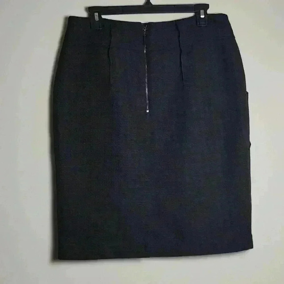 MARIO SERRANI Italy Classic Black Knit Lined Skirt w/ Pockets and Zipper Size 8 - Picture 6 of 14